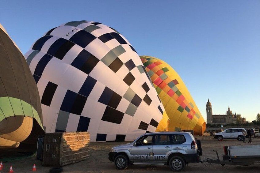 Ready to launch in a morning flight over Segovia