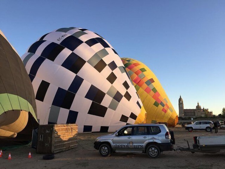 Balloons getting ready to launch