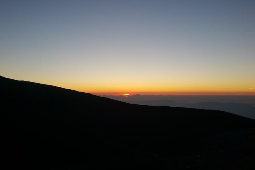 The sun sets