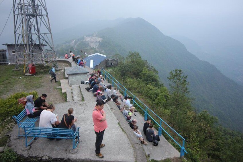 People Gathered for the Sunrise at Sarangkot Top Early morning 