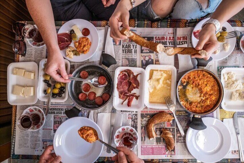 Taste traditional Turkish breakfast