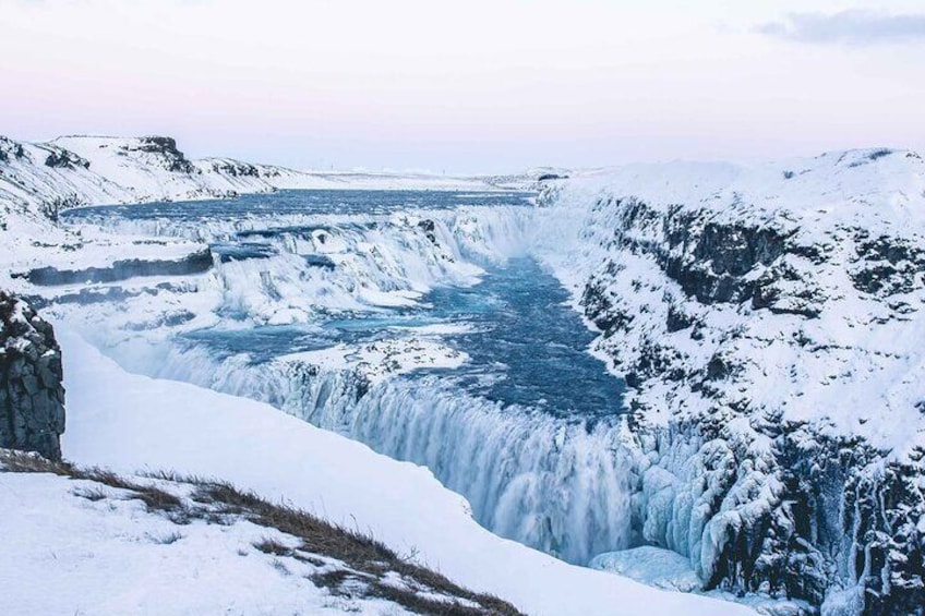 Winter at Gullfoss falls