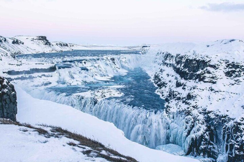 Winter at Gullfoss falls