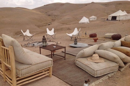 Lunch in The Luxury Camp in the Great Agafay Desert