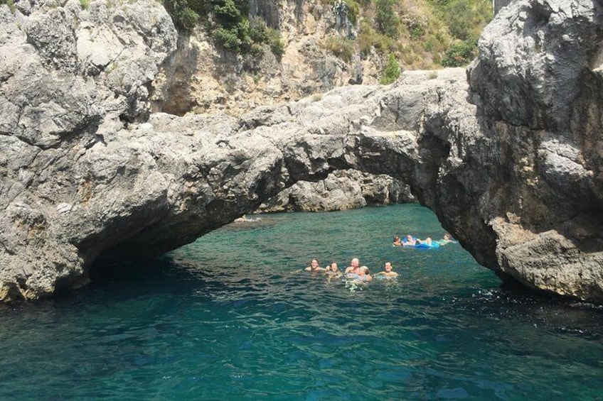 Swim under the Lover's Arch near Amalfi