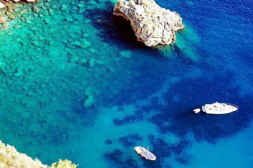 Stop to swim off the boat in the captivatingly clear sea of Capri