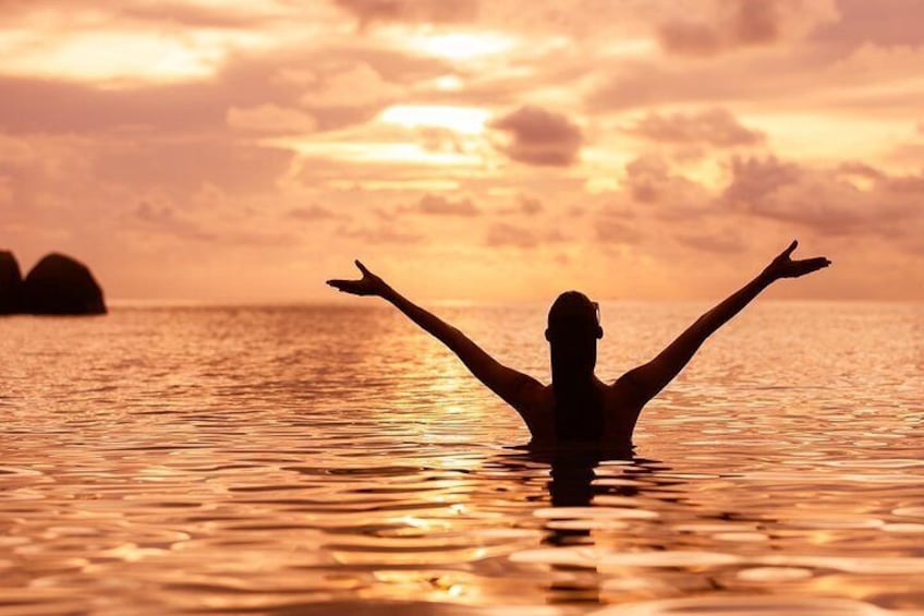 Enjoy a sunset swim in the Mediterranean Sea