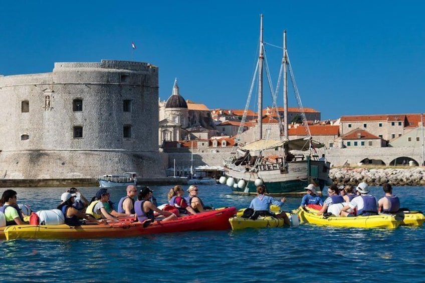Kayaking near the Dubrovnik Old Town