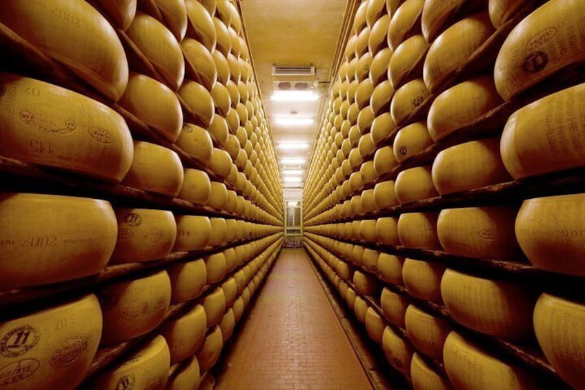 Parmigiano-Reggiano aging cellars 