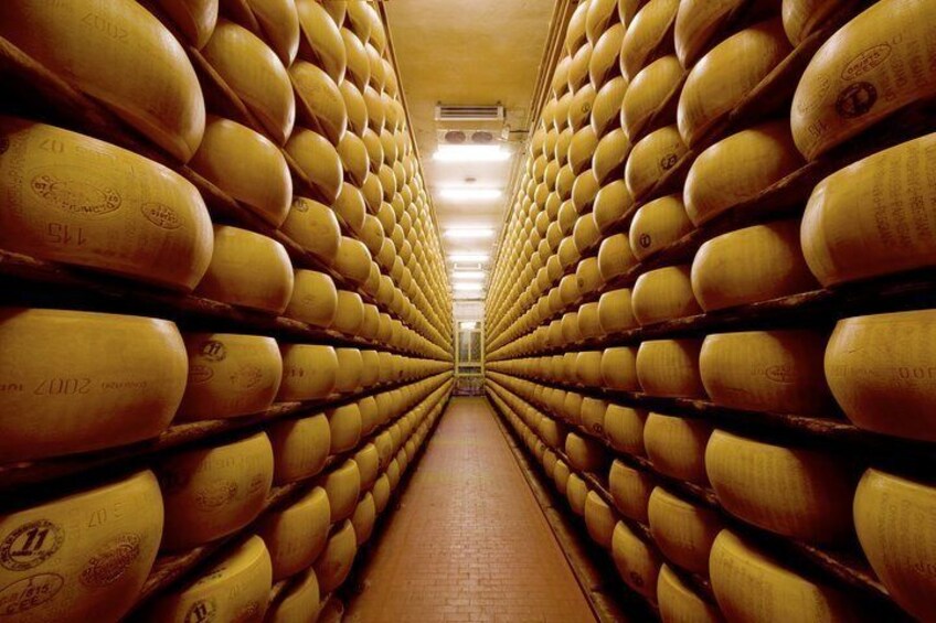 Parmigiano-Reggiano aging cellars