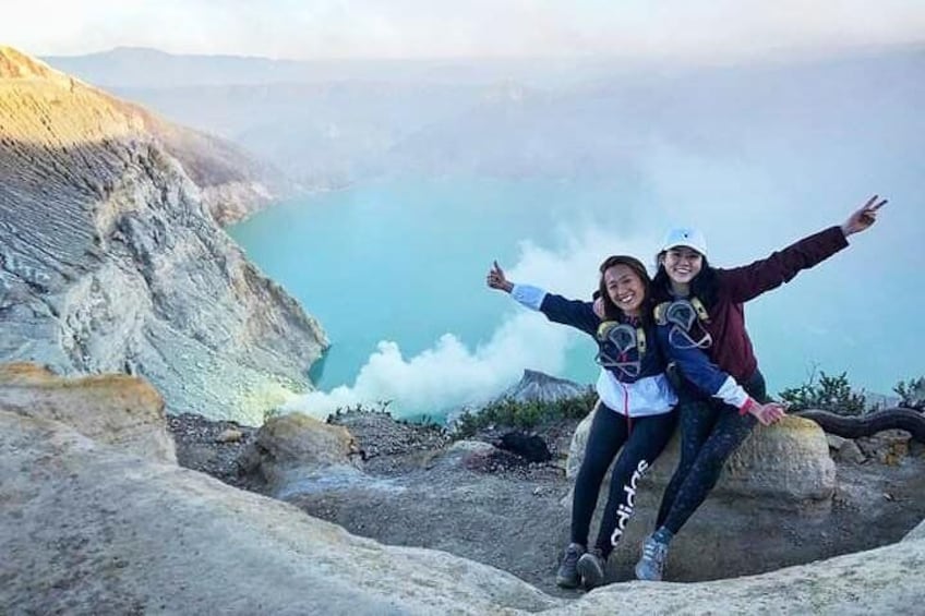 Friends from Singapore 
at the top of Mount Ijen