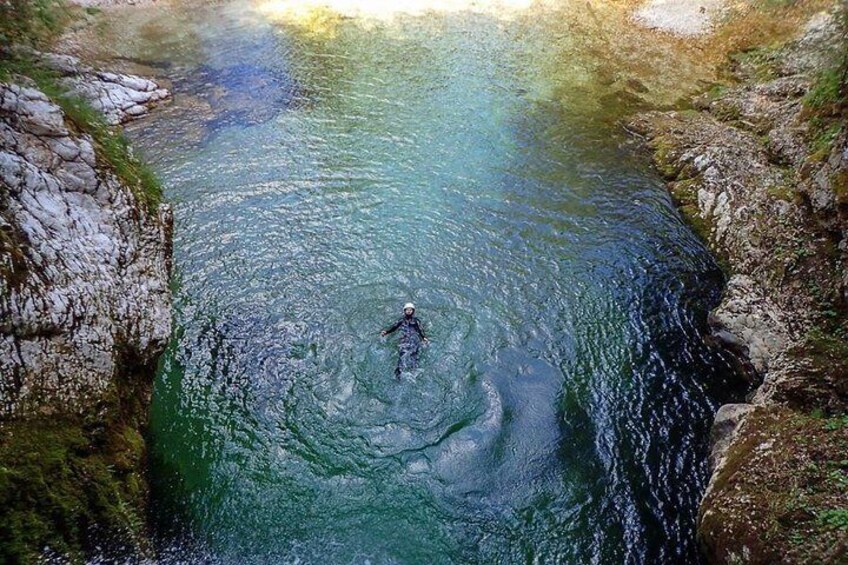 Canyoning, Swimming near Lake Bled