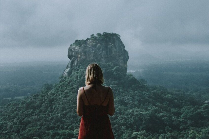 Sigiriya lion rock view from Pidurangala
