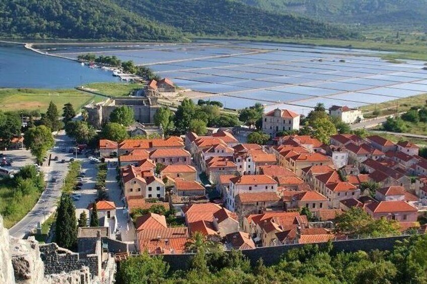 View over the Ston and Salt plant