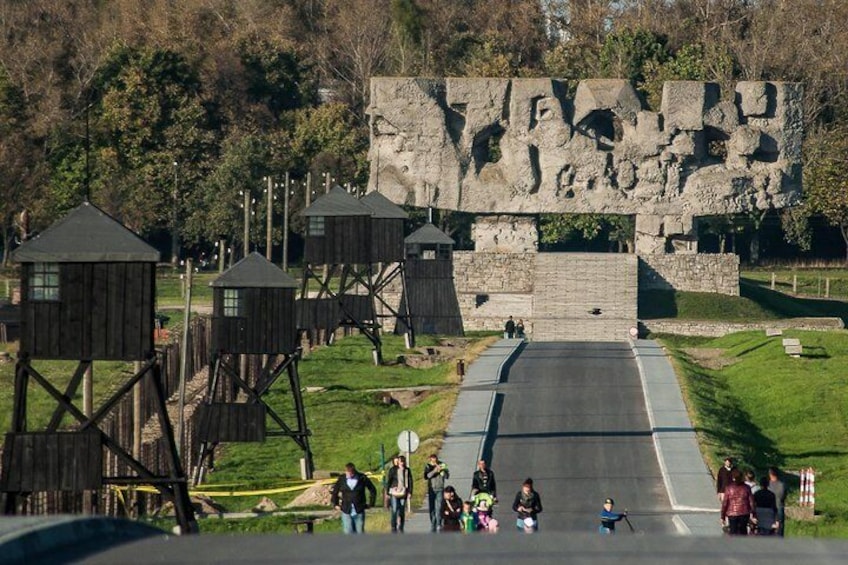 Majdanek Concentration Camp - view for front gate monument