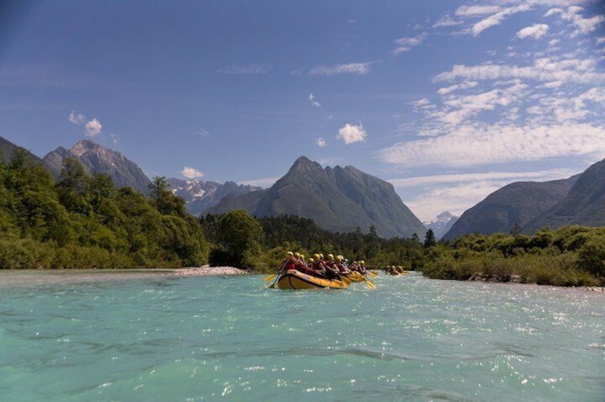 Family Rafting On Soca River