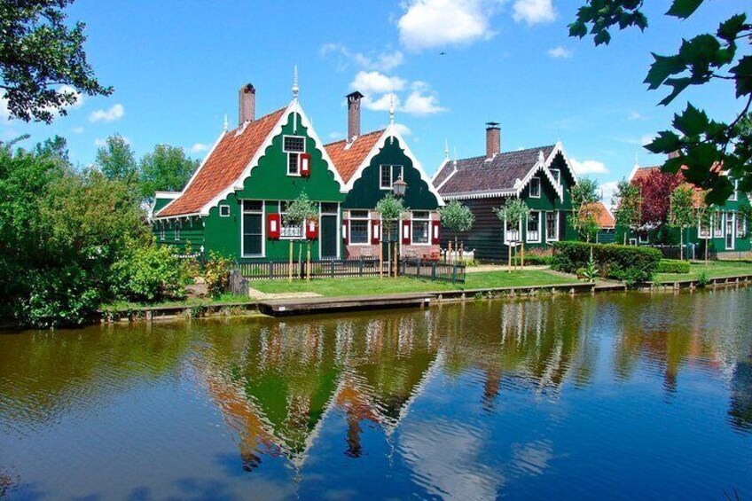 The wooden houses and shops
