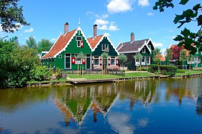 The wooden houses and shops