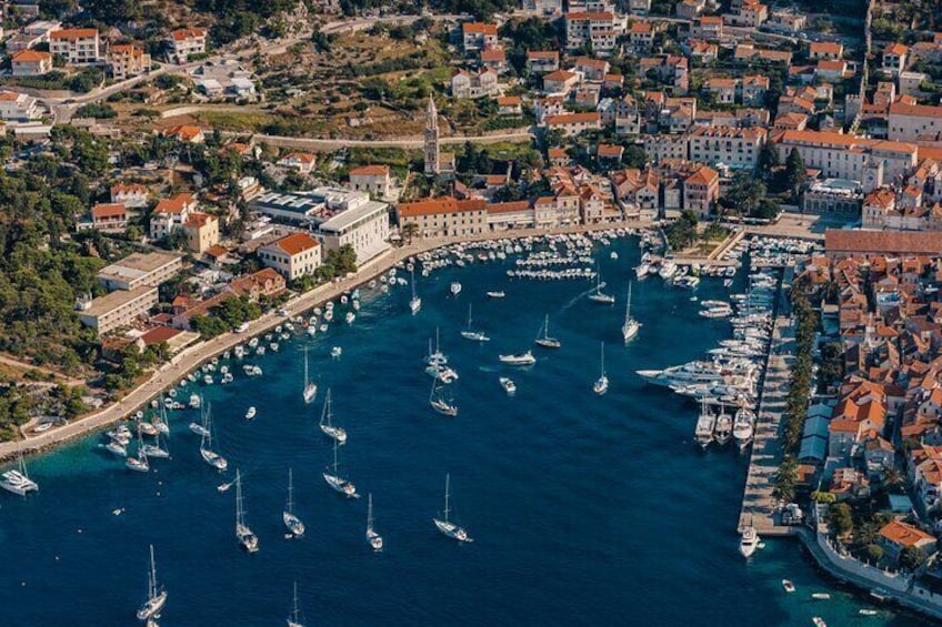 Arial view of Hvar town