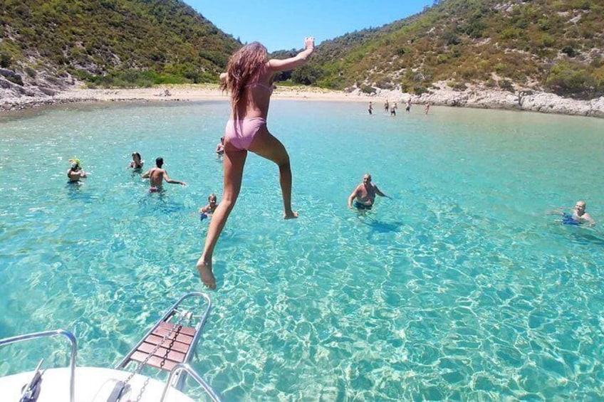 Smokova, the sandy beach on the Vis island.