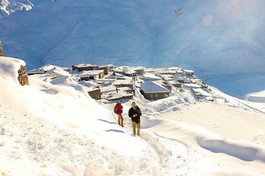 Winter in Khinalig village