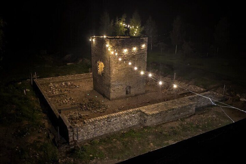 Peat House garden / old brick kiln chimney.