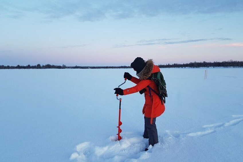 Ice-fishing at Luosto