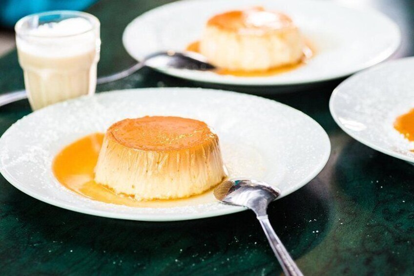 Coconut flan and coquito!