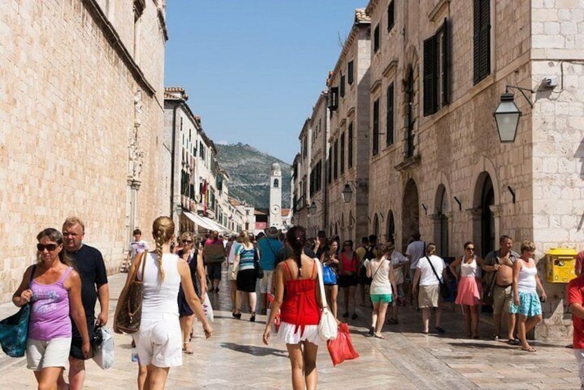 Inside Dubrovnik Old Town - Stradun street