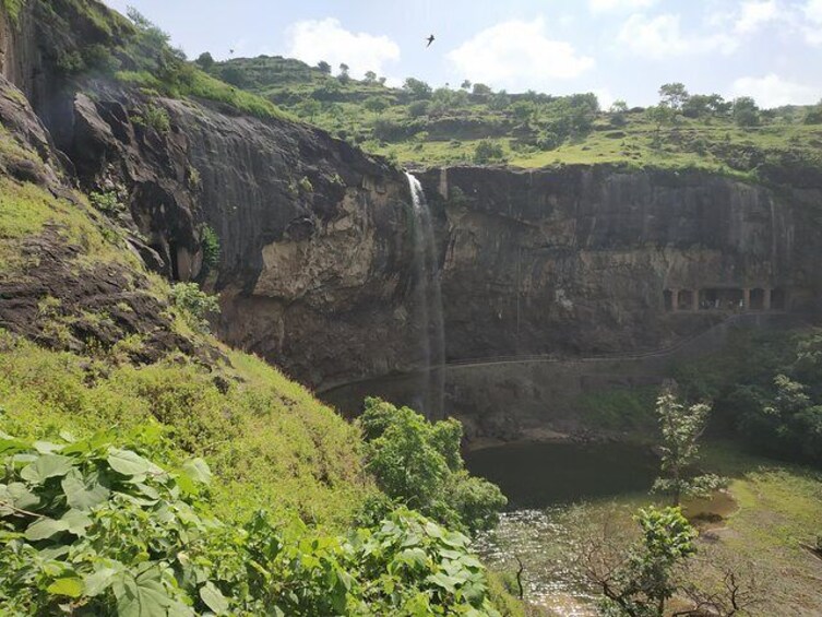 Seasonal Waterfall in Ellora Caves