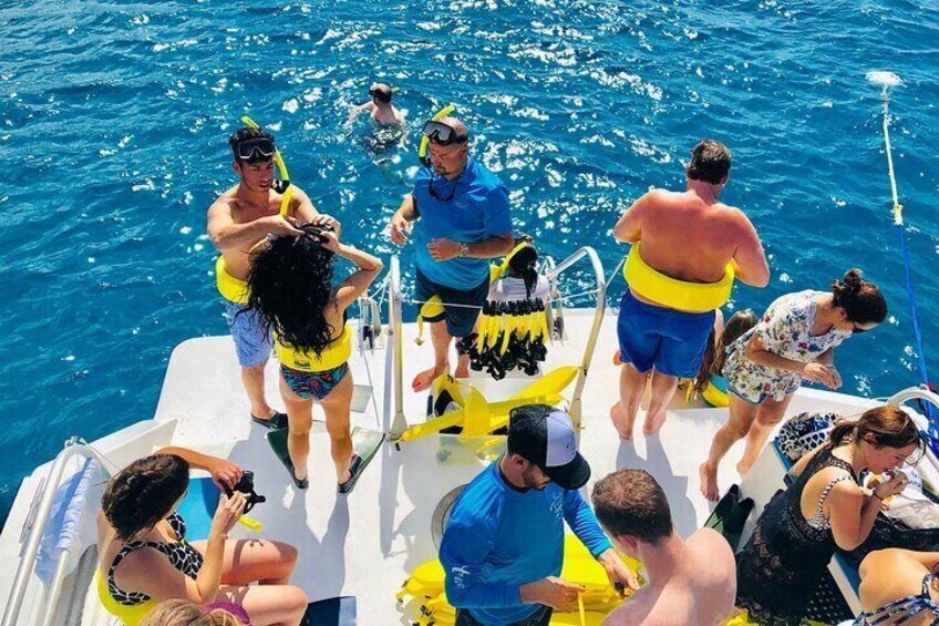 Getting ready for snorkeling. 