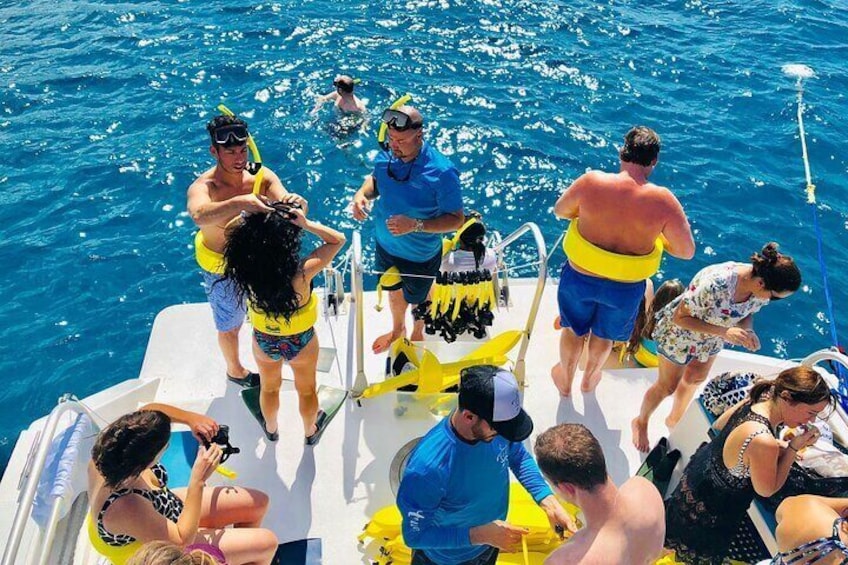 Getting ready for snorkeling.
