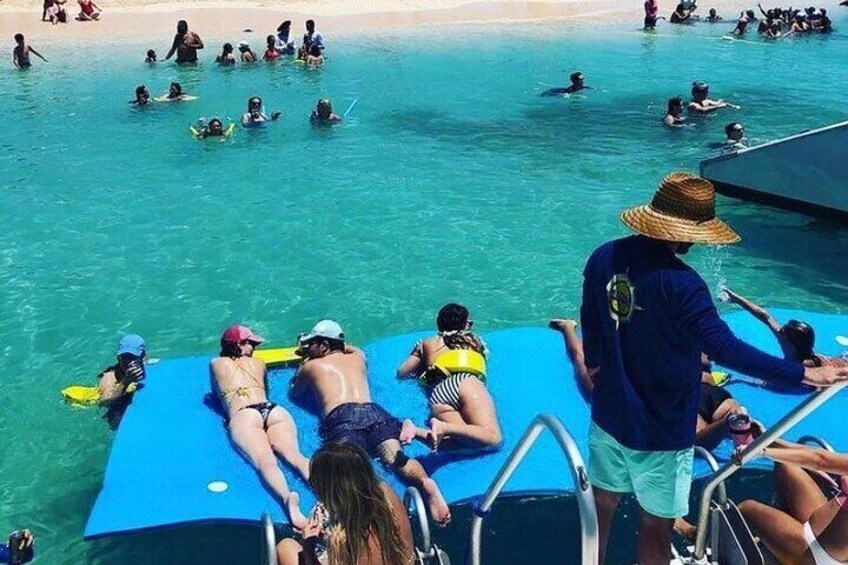 Having fun in the sun at Icacos Beach.