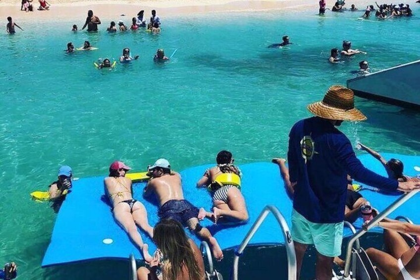 Having fun in the sun at Icacos Beach.