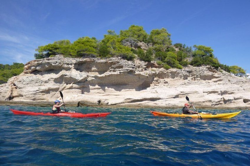 Epidavros sea kayak at the Ancient sunken city tour, small ancient theater