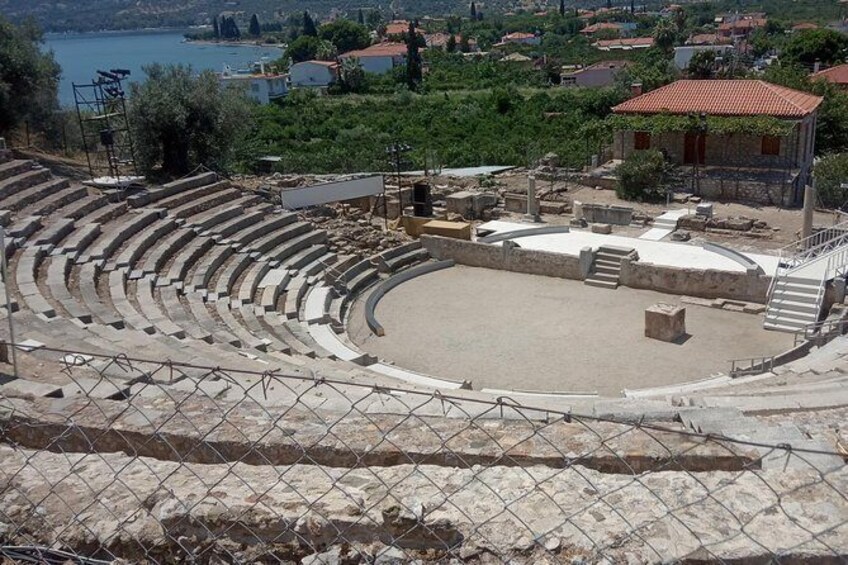 Show item 4 of 8. Epidavros sea kayak at the Ancient sunken city tour, small ancient theater