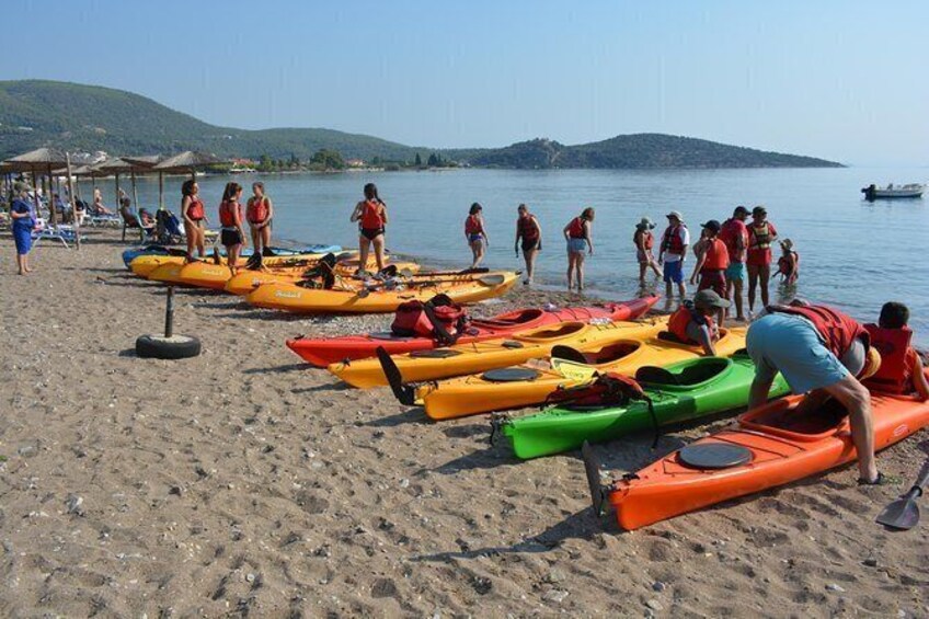 Show item 5 of 8. Epidavros sea kayak at the Ancient sunken city tour, small ancient theater