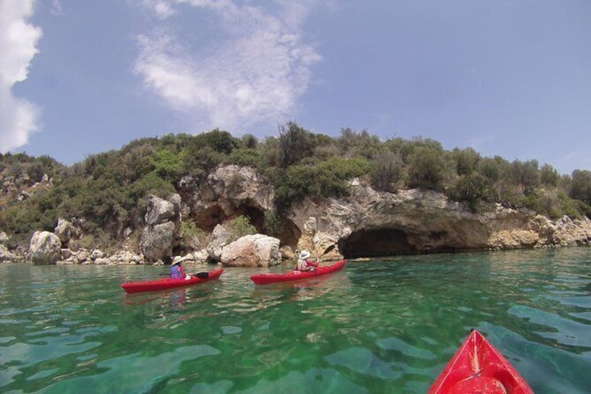 Show item 2 of 8. Epidavros sea kayak at the Ancient sunken city tour, small ancient theater