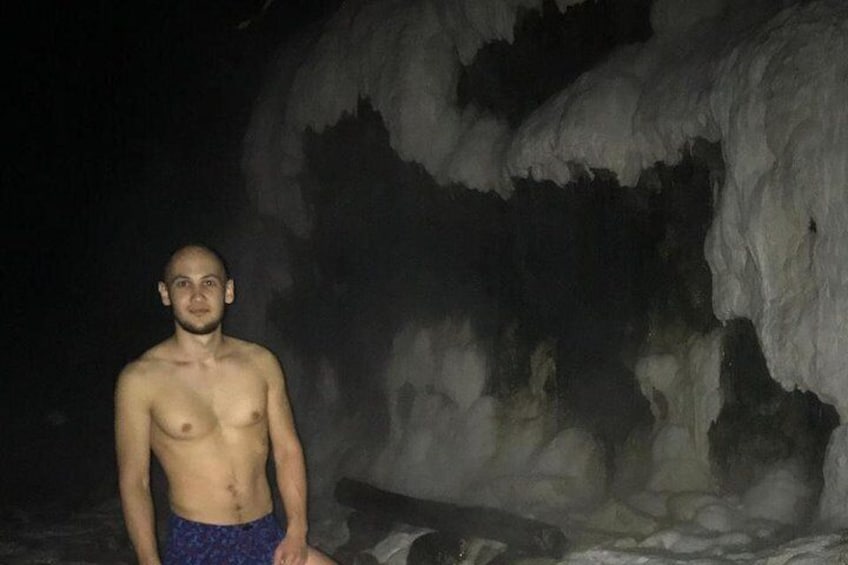 Hot sulfur spring waterfall (natural spa)