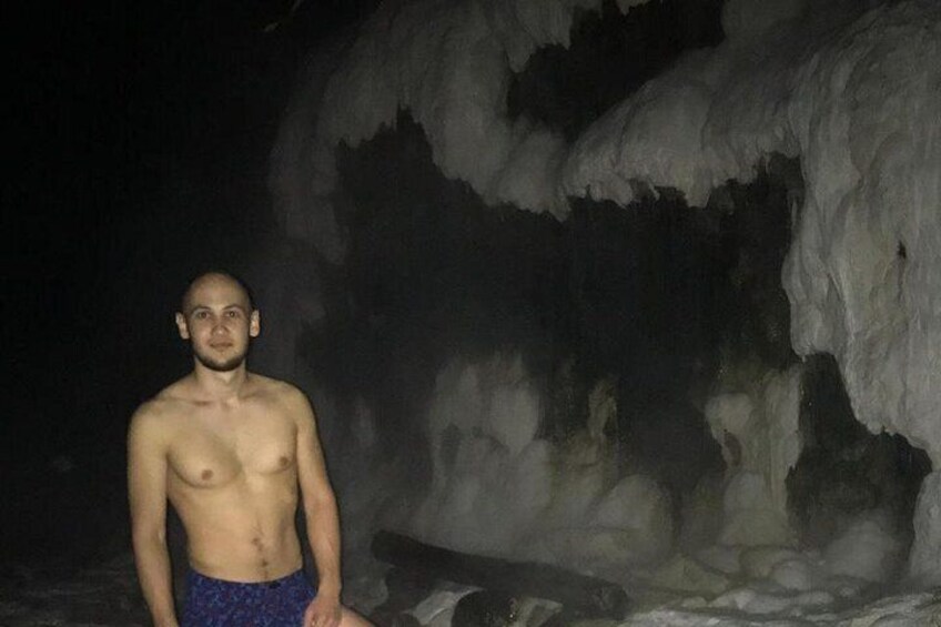 Hot sulfur spring waterfall (natural spa)