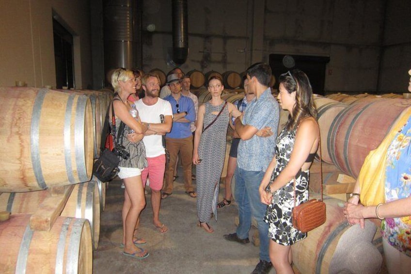 visit to winery cellar