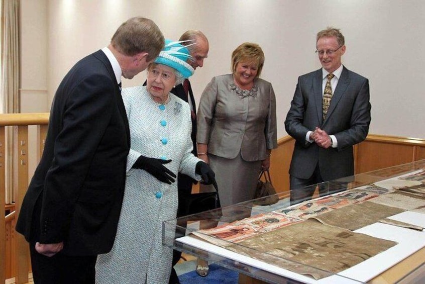 Great Charter Roll 1373 as seen by Queen Elizabeth II.