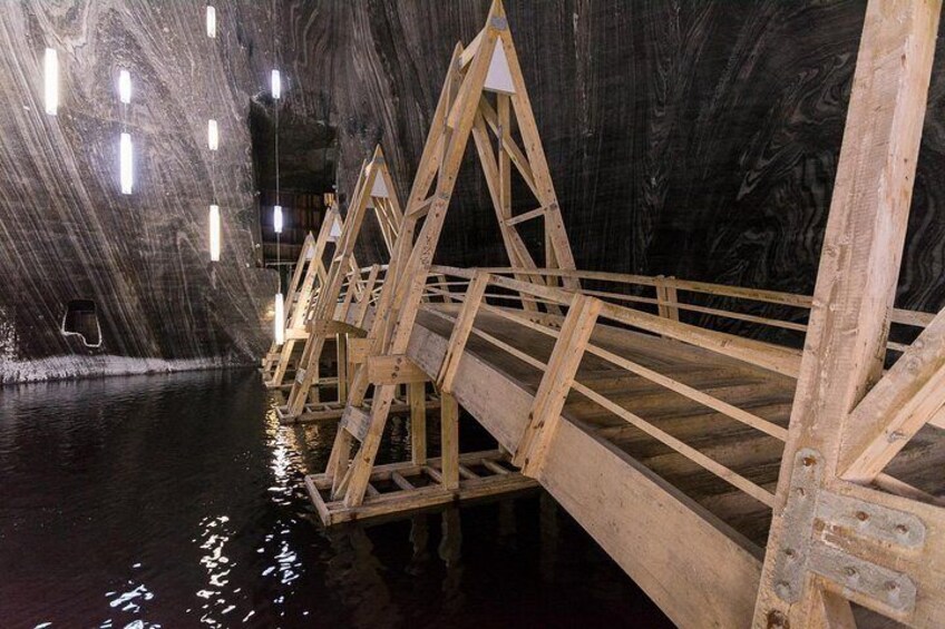 Turda salt mine, underground lake