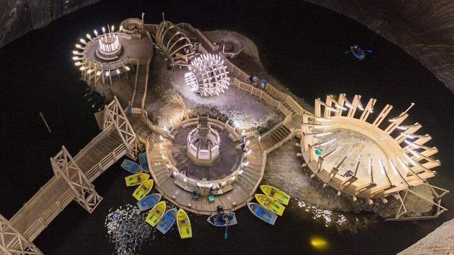 Turda Salt Mine, view over the lake