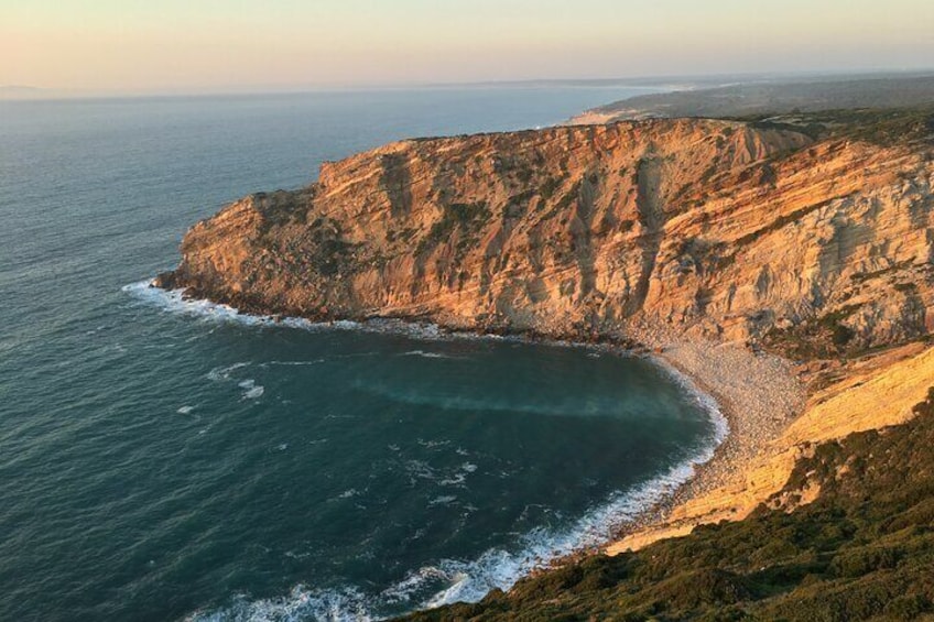We'll stop at the Espichel Cape, the westernmost point of the Sesimbra coast