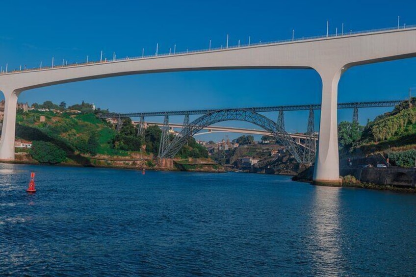 Multiple bridges when arriving the city of Porto