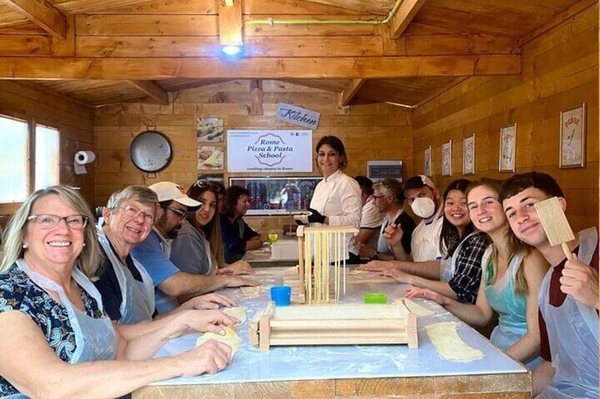 Pizza and Pasta Master Class with Wine and Tiramisu in our Wood Houses Village