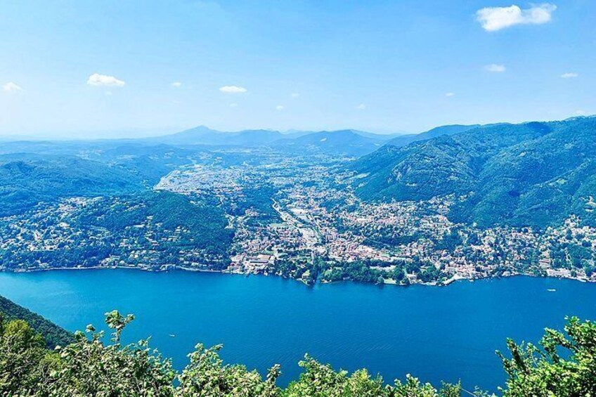 View over Cernobbio and Switzerland