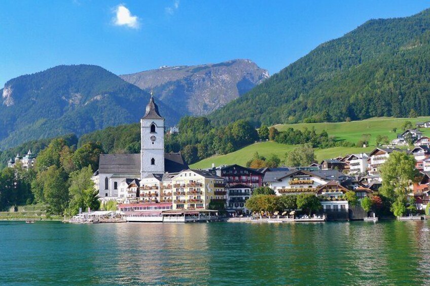 View to St. Wolfgang from the photo spot