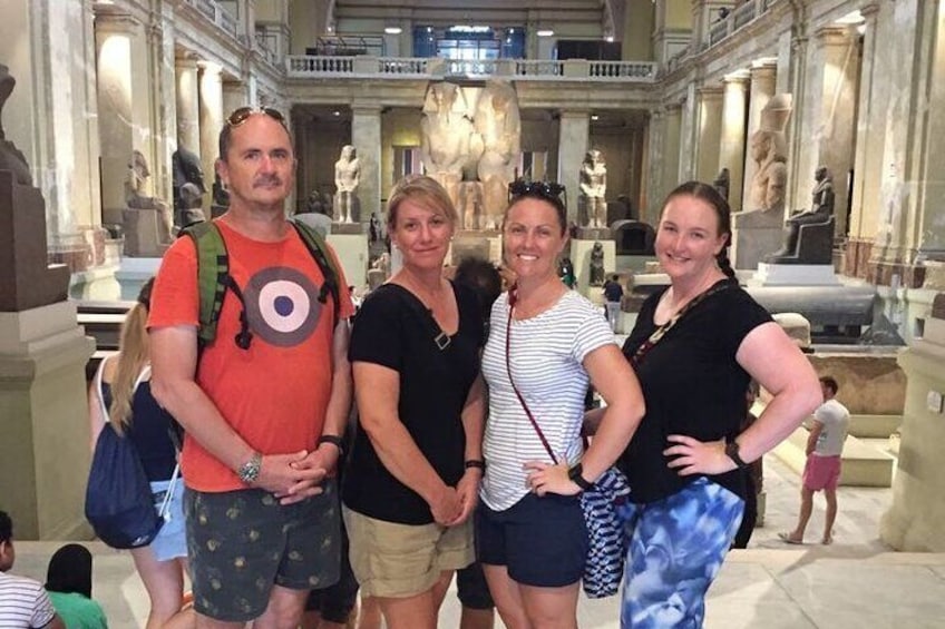 Happy group at the Egyptian museum in Cairo